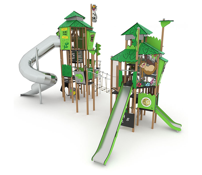 image of a two tower slides